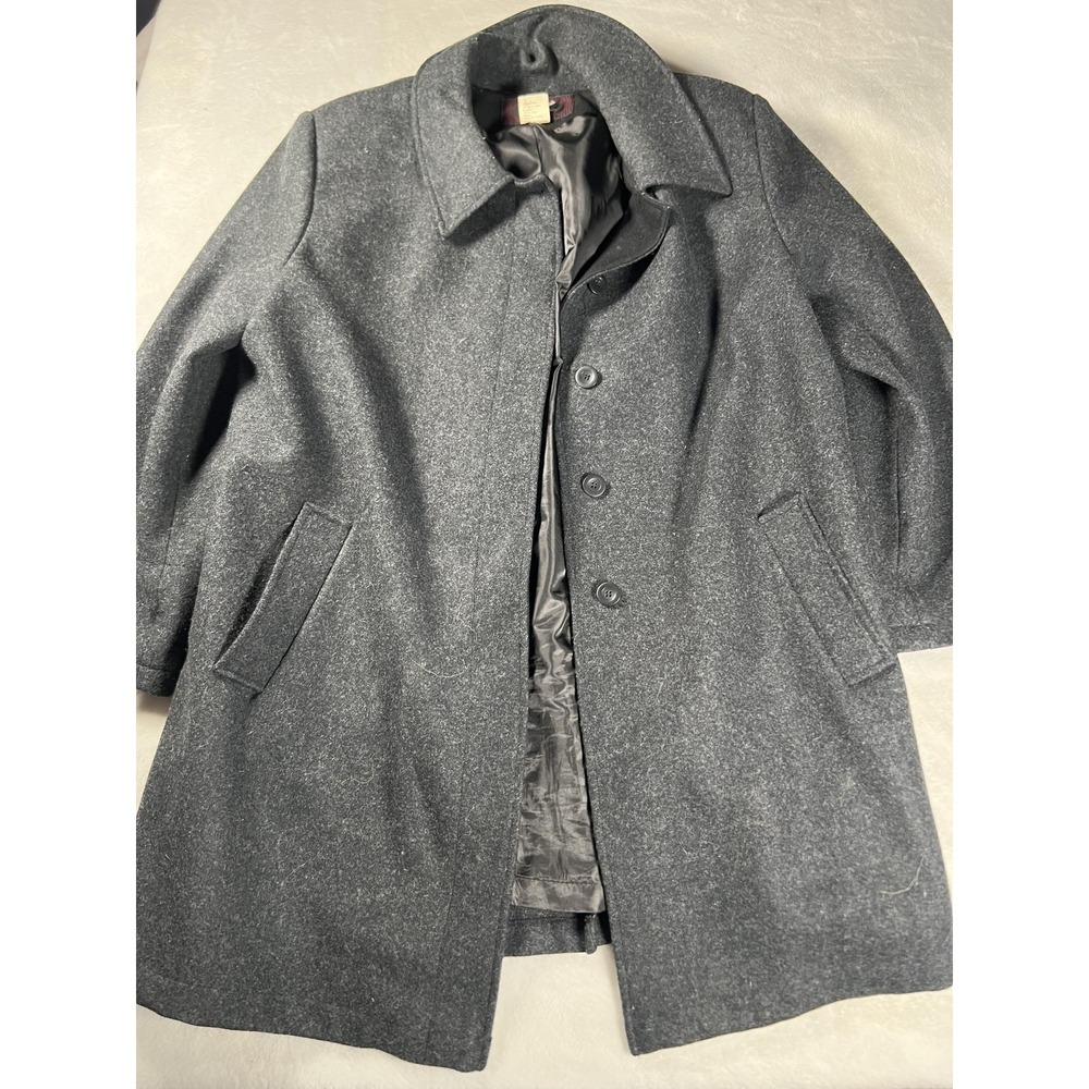 Stephanie Mathews Woman 100% Wool Coat Womens 18/20 Gray‎ Button Front Lined